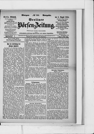 Berliner Börsen-Zeitung vom 08.08.1900