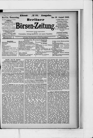 Berliner Börsen-Zeitung on Aug 16, 1900