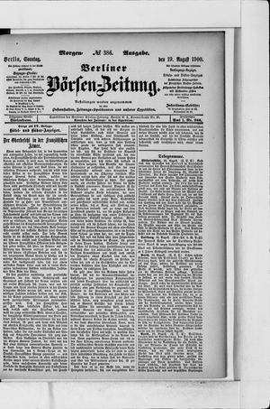 Berliner Börsen-Zeitung vom 19.08.1900