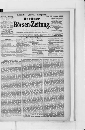 Berliner Börsen-Zeitung vom 20.08.1900