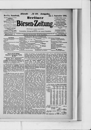 Berliner Börsen-Zeitung vom 01.09.1900