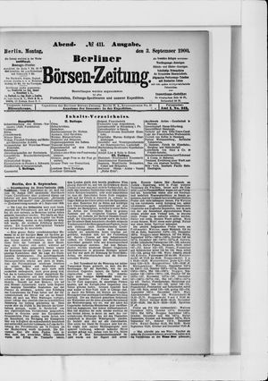 Berliner Börsen-Zeitung on Sep 3, 1900