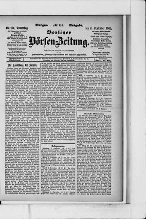 Berliner Börsen-Zeitung vom 06.09.1900