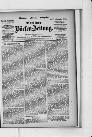 Berliner Börsen-Zeitung vom 15.09.1900