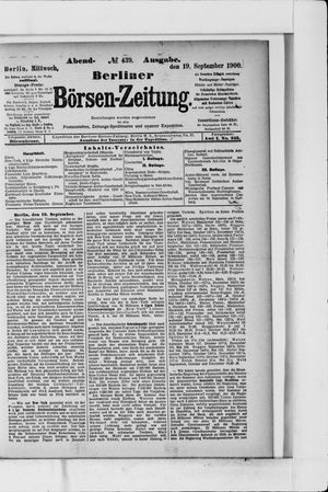Berliner Börsen-Zeitung vom 19.09.1900