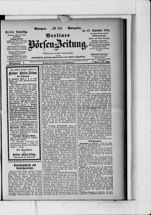 Berliner Börsen-Zeitung vom 27.09.1900