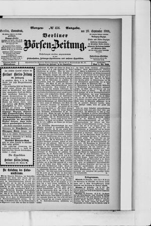 Berliner Börsen-Zeitung vom 29.09.1900