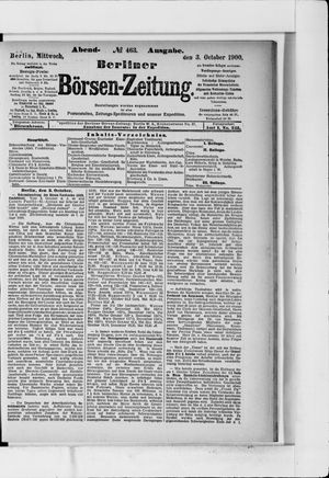 Berliner Börsen-Zeitung vom 03.10.1900