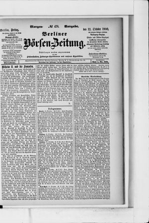 Berliner Börsen-Zeitung vom 12.10.1900
