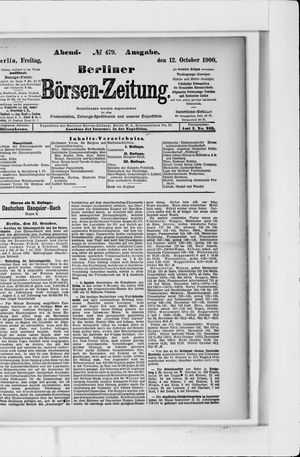 Berliner Börsen-Zeitung vom 12.10.1900