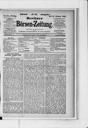Berliner Börsen-Zeitung vom 19.10.1900
