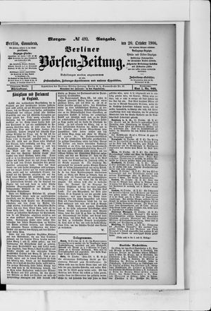 Berliner Börsen-Zeitung vom 20.10.1900