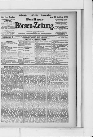 Berliner Börsen-Zeitung vom 22.10.1900