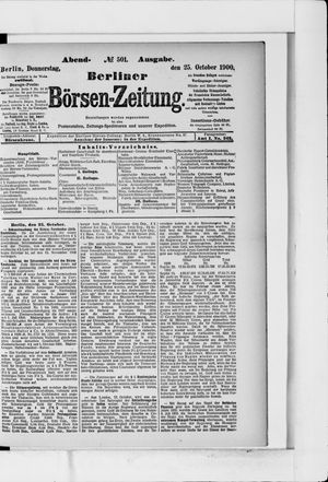 Berliner Börsen-Zeitung vom 25.10.1900