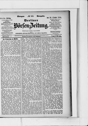 Berliner Börsen-Zeitung vom 26.10.1900