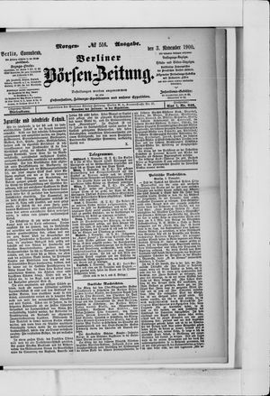 Berliner Börsen-Zeitung vom 03.11.1900