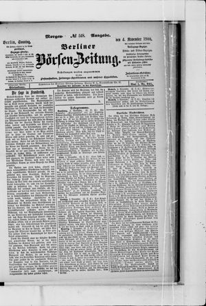 Berliner Börsen-Zeitung vom 04.11.1900