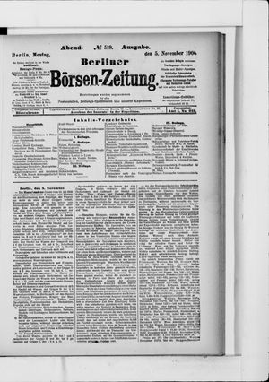 Berliner Börsen-Zeitung vom 05.11.1900