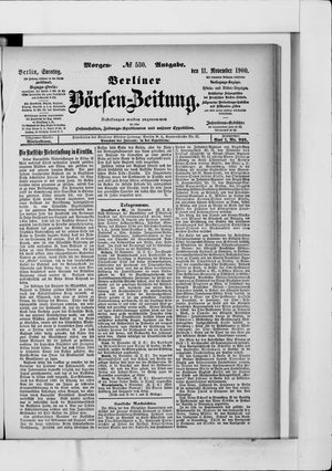 Berliner Börsen-Zeitung vom 11.11.1900