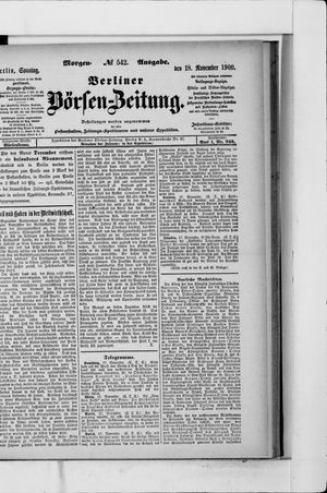 Berliner Börsen-Zeitung vom 18.11.1900