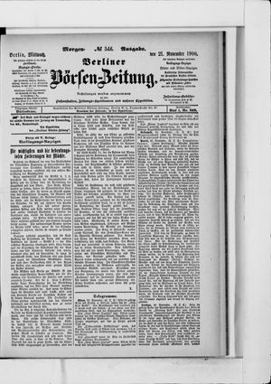 Berliner Börsen-Zeitung vom 21.11.1900
