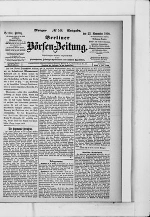Berliner Börsen-Zeitung vom 23.11.1900