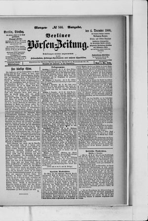 Berliner Börsen-Zeitung vom 04.12.1900