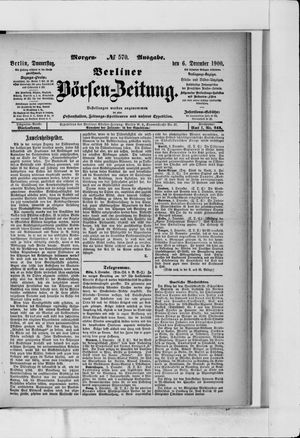 Berliner Börsen-Zeitung vom 06.12.1900