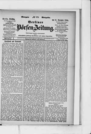 Berliner Börsen-Zeitung vom 11.12.1900