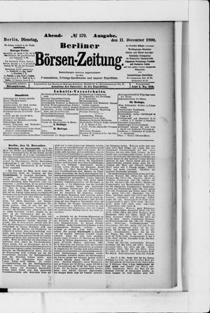 Berliner Börsen-Zeitung vom 11.12.1900