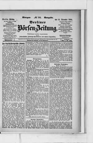 Berliner Börsen-Zeitung vom 14.12.1900