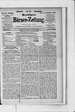 Berliner Börsen-Zeitung vom 14.12.1900