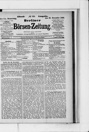 Berliner Börsen-Zeitung vom 20.12.1900