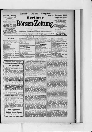 Berliner Börsen-Zeitung vom 24.12.1900