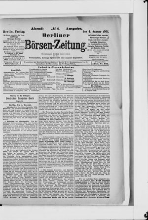 Berliner Börsen-Zeitung vom 04.01.1901