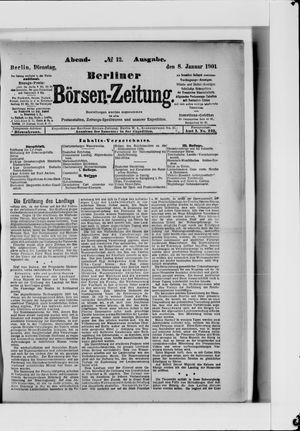 Berliner Börsen-Zeitung vom 08.01.1901