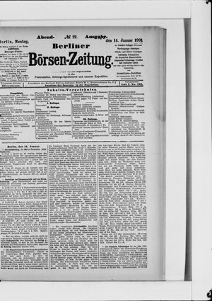 Berliner Börsen-Zeitung vom 14.01.1901