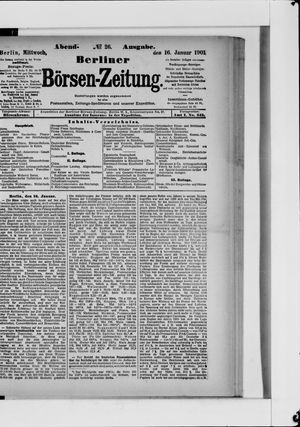 Berliner Börsen-Zeitung vom 16.01.1901