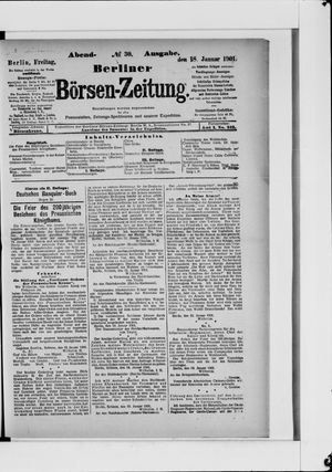 Berliner Börsen-Zeitung vom 18.01.1901