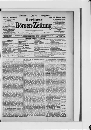 Berliner Börsen-Zeitung vom 23.01.1901