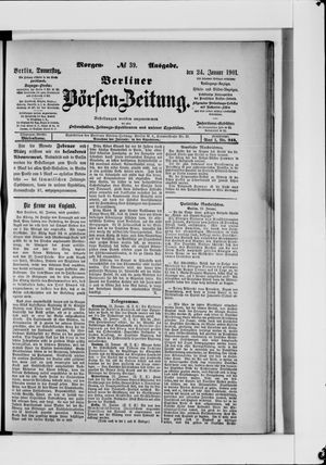Berliner Börsen-Zeitung vom 24.01.1901