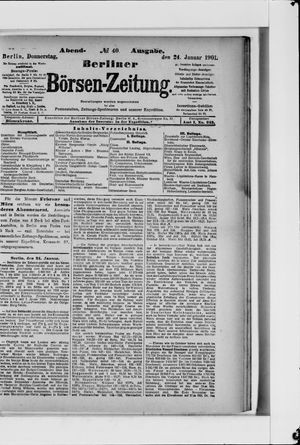 Berliner Börsen-Zeitung vom 24.01.1901
