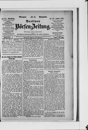 Berliner Börsen-Zeitung vom 26.01.1901