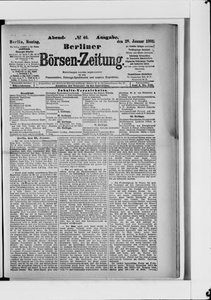 Berliner Börsen-Zeitung vom 28.01.1901