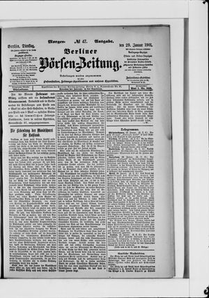 Berliner Börsen-Zeitung vom 29.01.1901