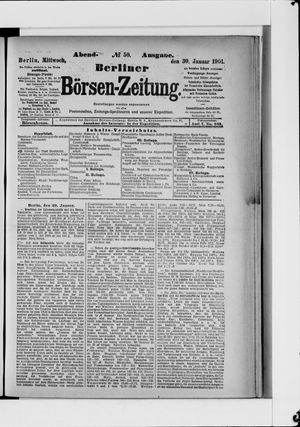 Berliner Börsen-Zeitung vom 30.01.1901