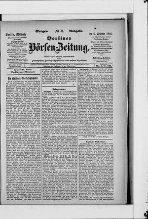 Berliner Börsen-Zeitung vom 06.02.1901