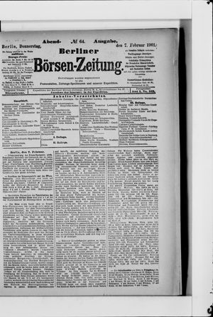 Berliner Börsen-Zeitung vom 07.02.1901