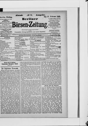 Berliner Börsen-Zeitung vom 15.02.1901