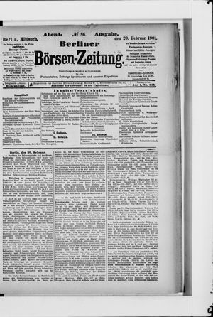 Berliner Börsen-Zeitung vom 20.02.1901